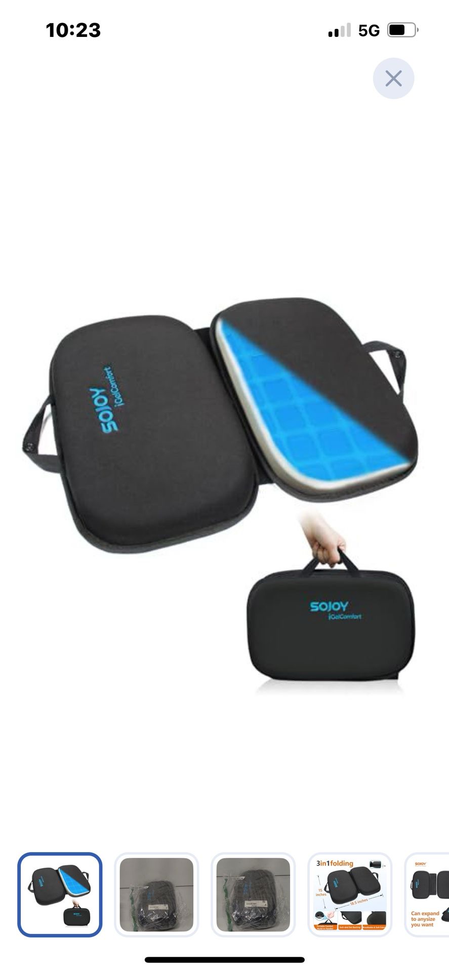 “New”(19” X 15”) Memory Foam Gel Travel Cushion(retail $39)