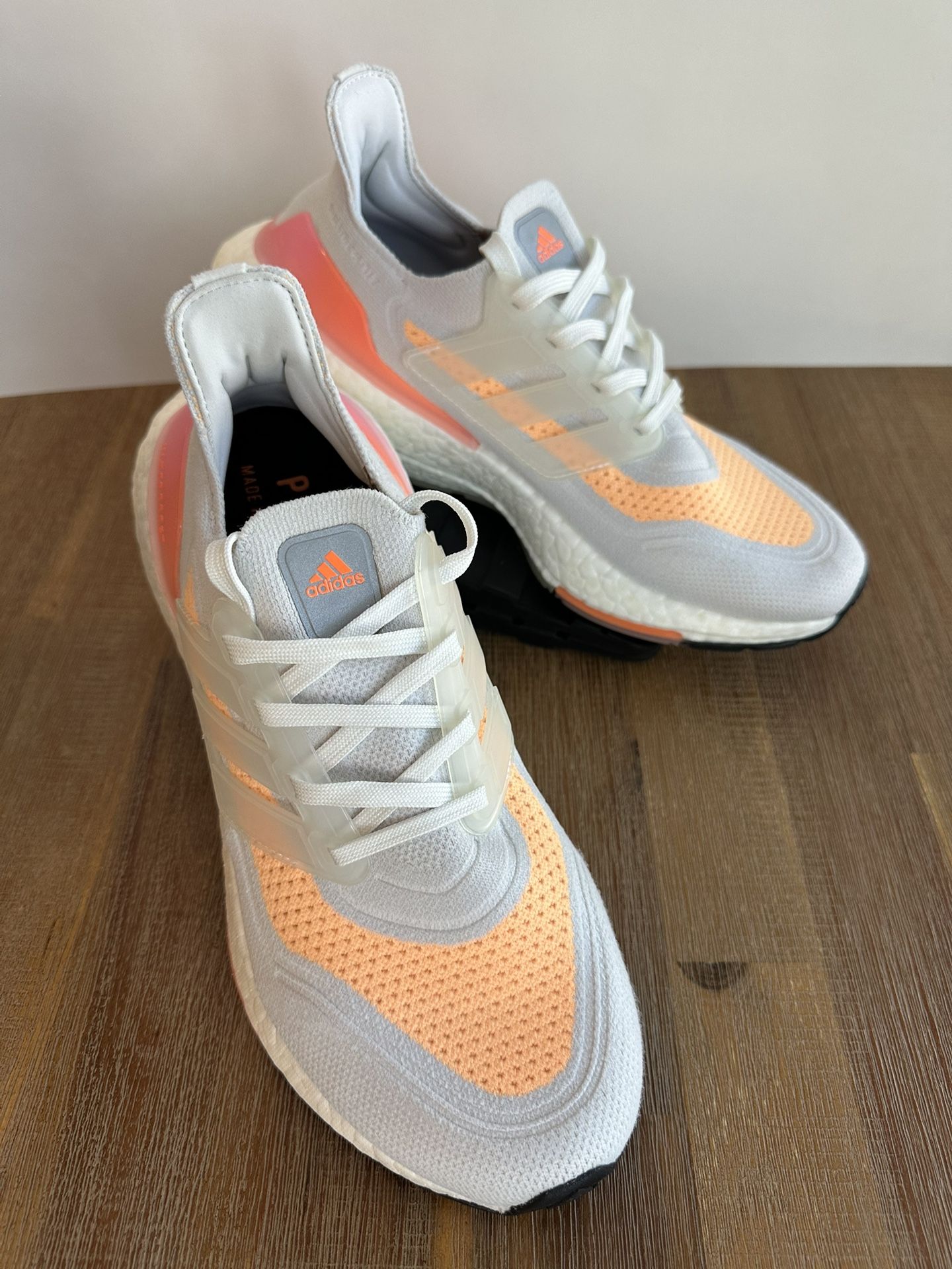 Adidas Womens UltraBoost 21 ‘White Acid Orange’ Sneakers