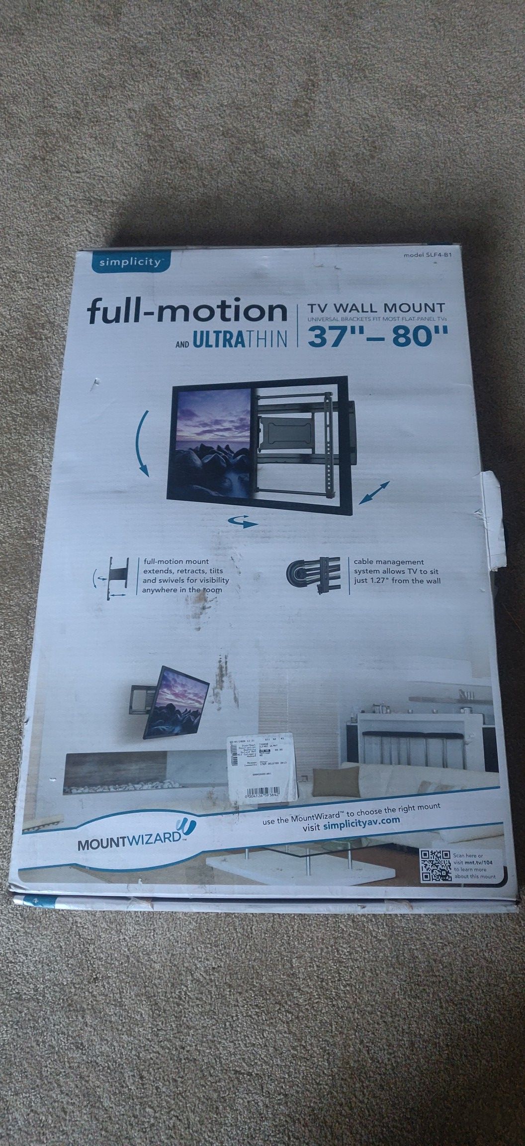 Simplycity ultra thin full motion wall mount.