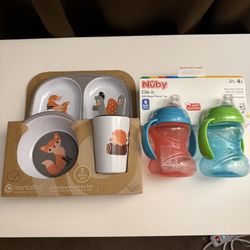 Soft Spout Trainer Cup And A Set Of Mealtime Set