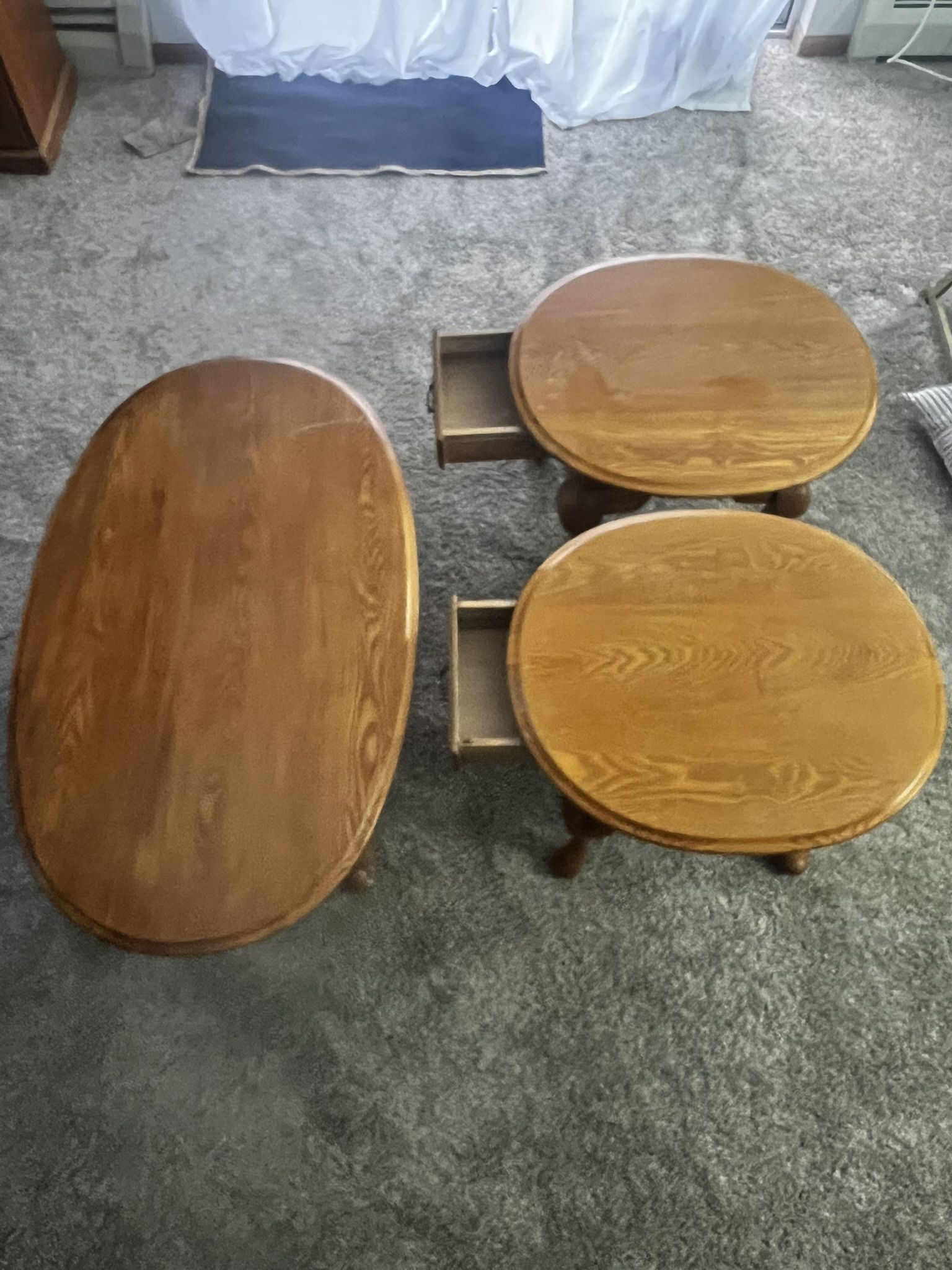 Coffee Table and Side Tables w/drawers Set