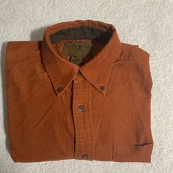 Duck Head Vintage Orange Corduroy Button down long sleeve shirt size M