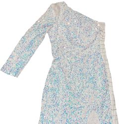 New Adorable One Shoulder Sequin Dress