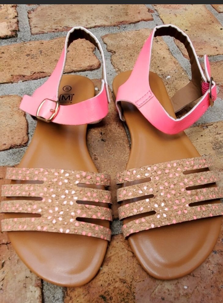 Hot pink cork Sandals