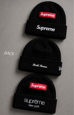 Supreme x New Era Black Box Logo Beanie