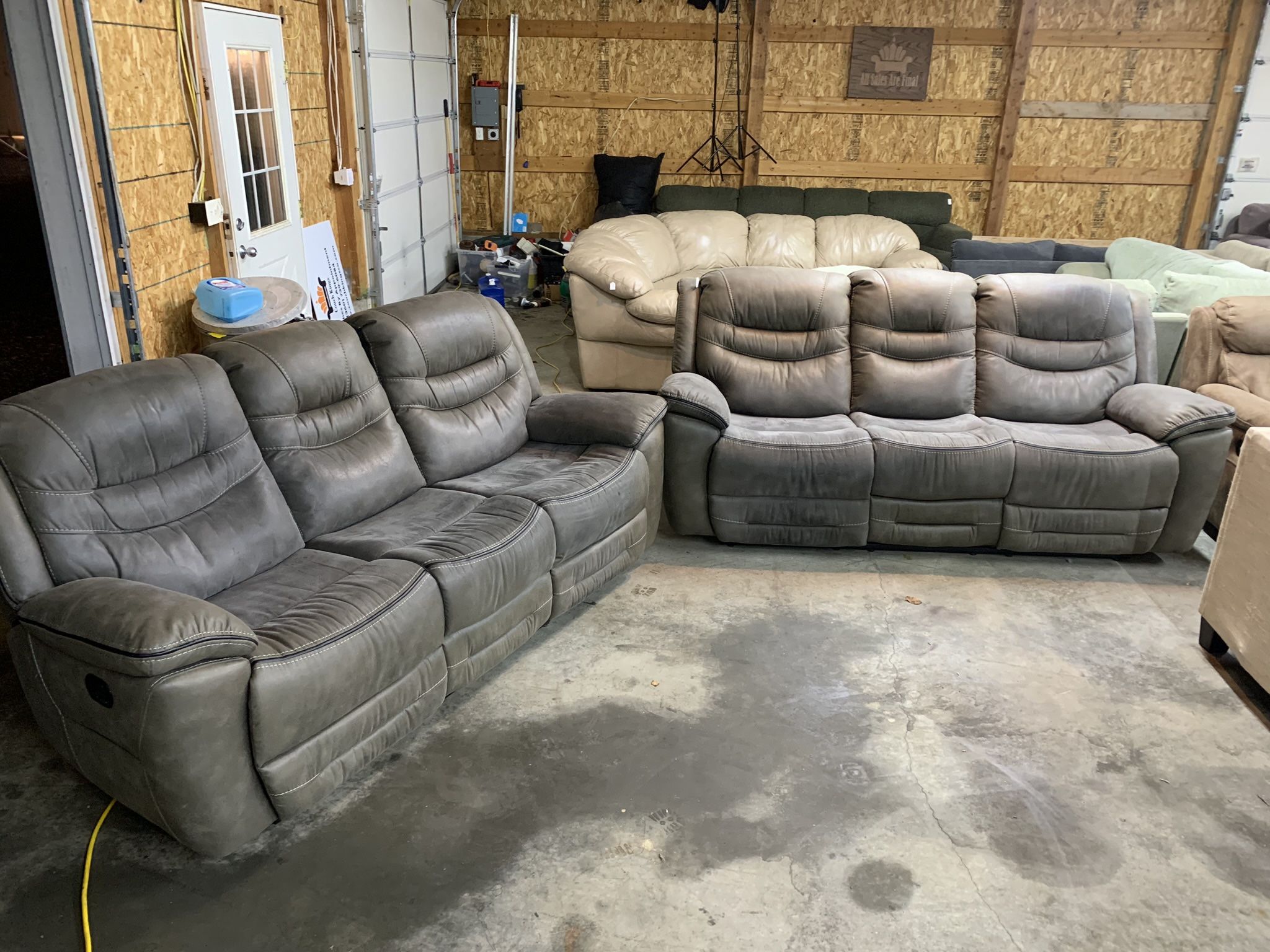 Grey Recliner Couch Set “WE DELIVER”