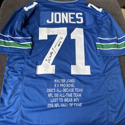 BRAND NEW Walter Jones Signed Jersey