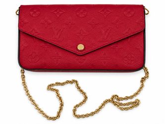 Louis Vuitton Félicie Pochette Red Empreinte Leather