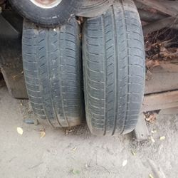 Pair Of Two 215 70r15 Chevy Rims And Tires