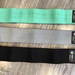 Hip Booty Bands Fabric Resistance Bands for Yoga Home Workout (Set of 3)