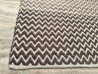 Custom Handwoven Hemp Chevron Rug – 8’ × 12’8”
