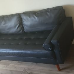 Ikea Morabo Black Leather Couch: