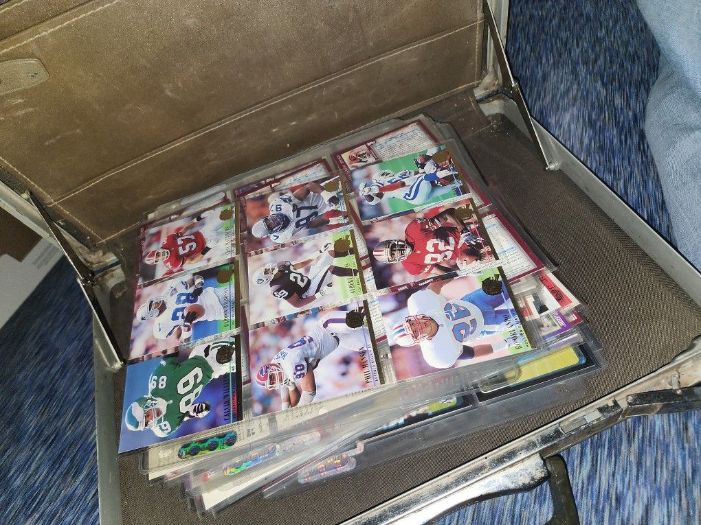 A whole different assortment basketball football cards and and some baseball a few high dollars and a fewthe way price