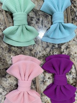 Girls Bows With Nylon Headband