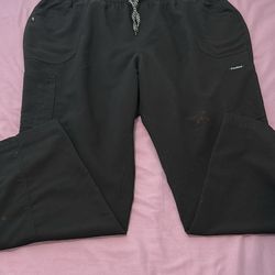 Jaanuu Black 1X Plus Size Scrub Pants