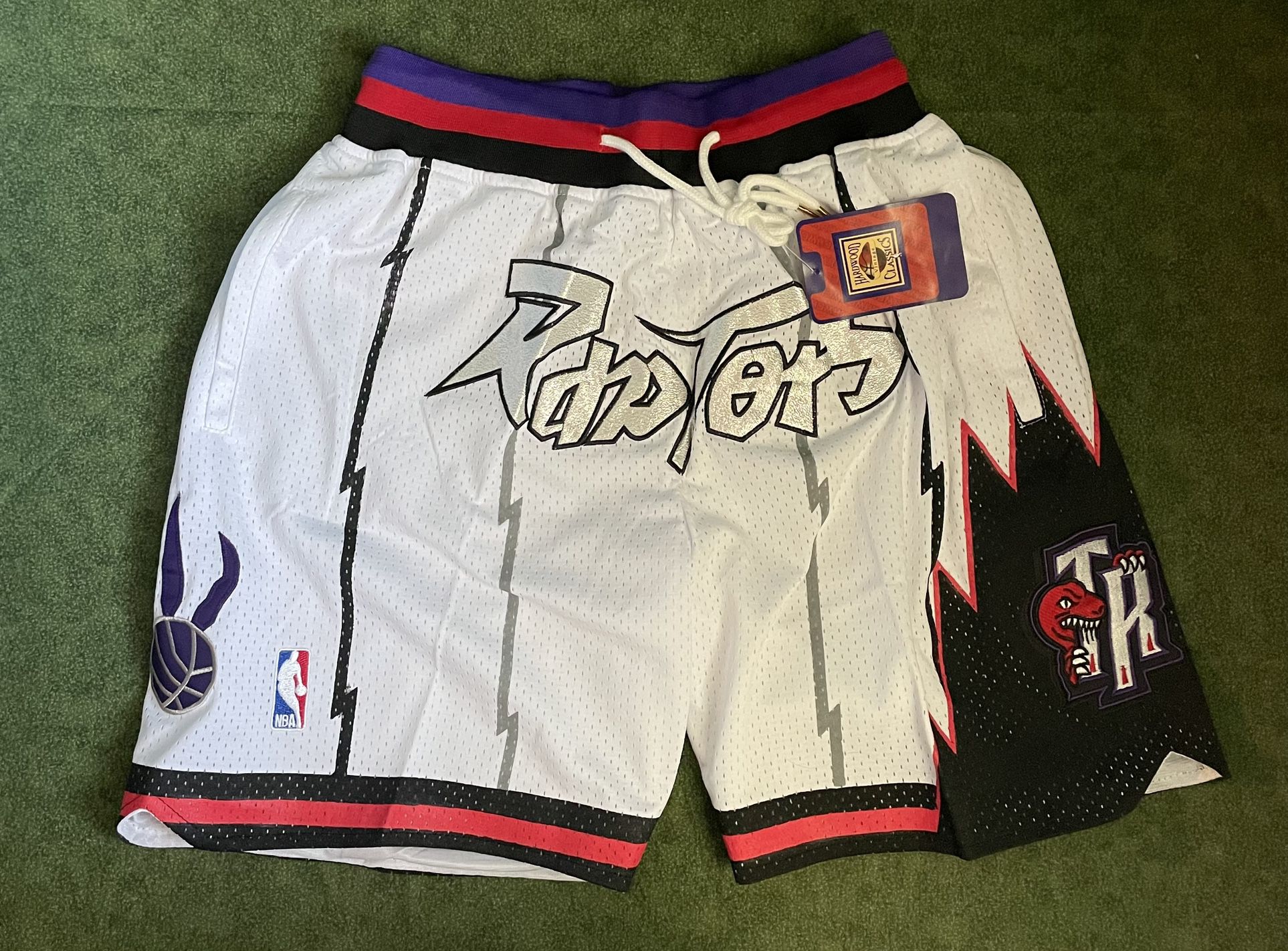 TORONTO RAPTORS JUST DON NBA BASKETBALL SHORTS BRAND NEW WITH TAGS SIZES SMALL, MEDIUM AND LARGE AVAILABLE