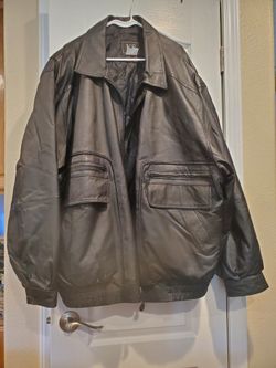 Black Leather KS Bomber Jacket