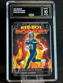 2023 Donruss 🔥 Jaxon Smith-Njigba 🔥 Red Hot Rookies GMA 10 💎 Mint - Seattle Seahawks