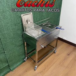 New Deep Fryer/ Nuevo Fridora De Gas Propano Para Papas, Pollo, Tacos 