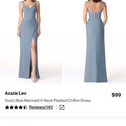 Azazie Leo Pleated Chiffon Dress