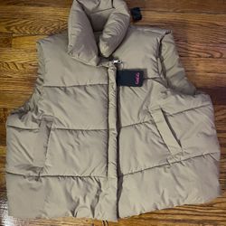 Tan Puffer Vest 