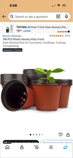 NEW 100 PLASTIC POTS