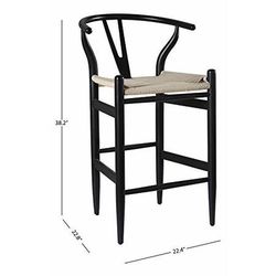 1 Stone & Beam Wishbone Counter Height Luxury Barstool 38.2" H, Beech Wood Bar Stool