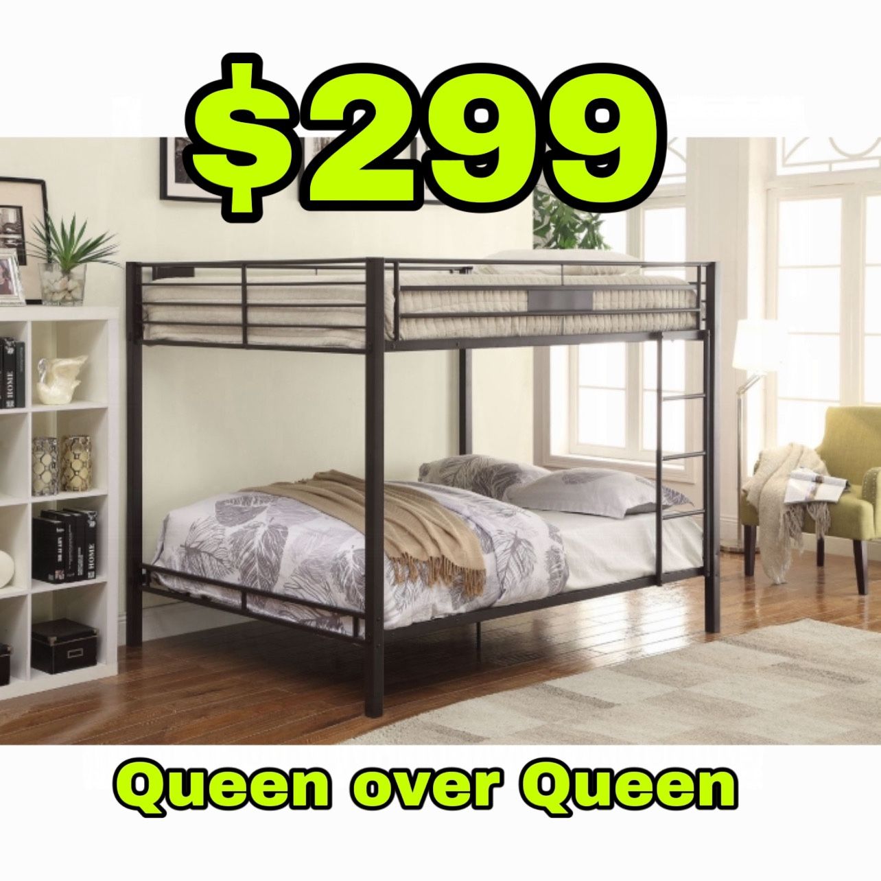 Beautiful Limbra New Queen Over Queen Bunk Bed Only $299!!! Original Price $688!!!