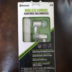 Pugs 419 Wireless Bluetooth Magnetic Earbuds Hands Mic White