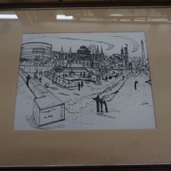 FRAMED PRINT " WASHINGTON DC MALL" BY ARTIST TONY DeSALES 11/18/1979 21X17
