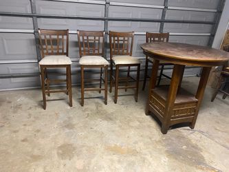 High Table & 4 Chairs $60