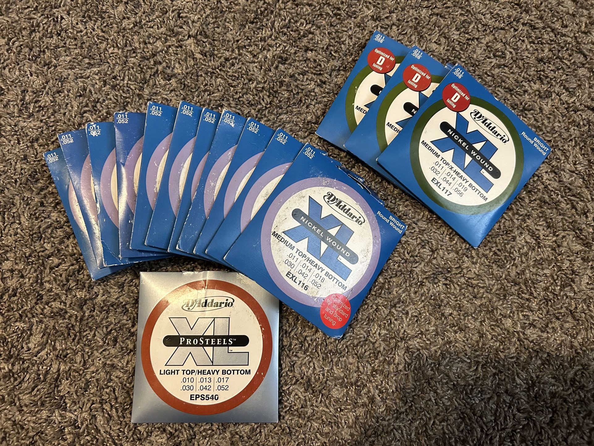 D'Addario Electric Guitar Strings - Great Bundle (EPS540 x 1, EXL116 x 11, EXL117 x 3) 15 Sets