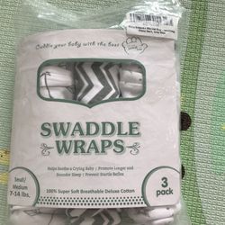 Baby Swaddle Wraps 100% Cotton S/M 3-pack