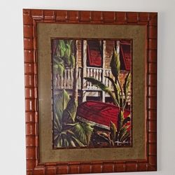 Matted Wood & Glass Framed Picture 35" x 29"