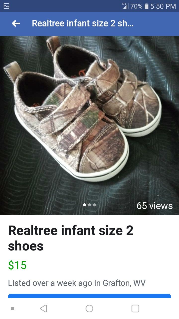 Realtree infant shoes