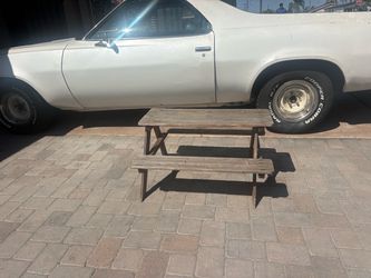 Small Wooden Picnic Table with Bench