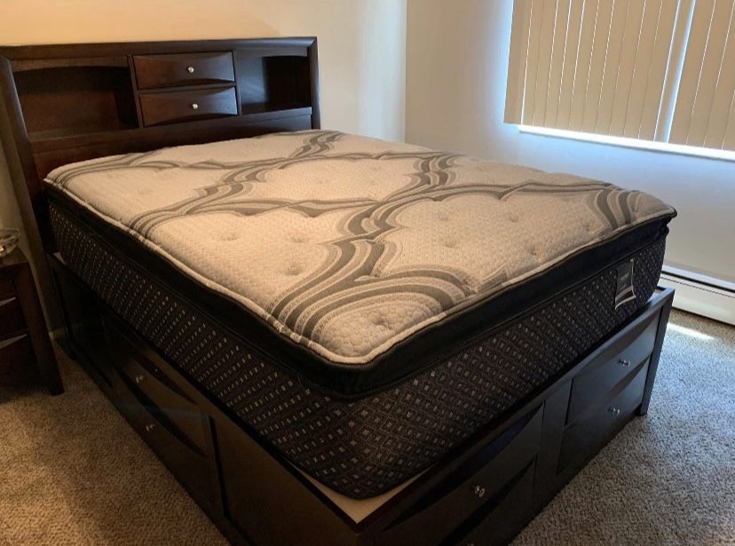 Queen mattress plus box spring $150, king $275, fulls and twins available!