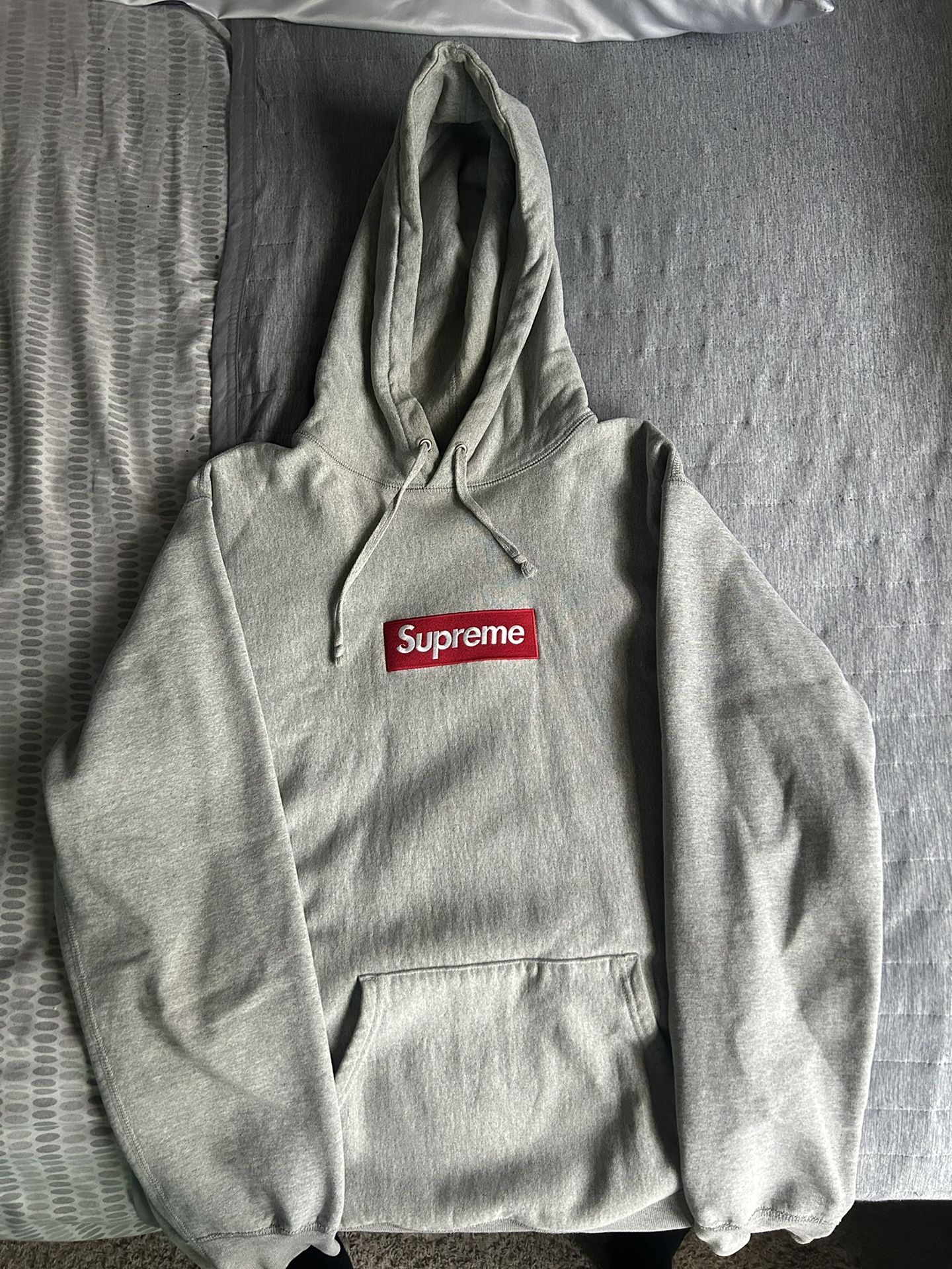 Supreme Box Logo Hoodie Heather Grey Size LARGE