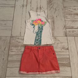 Girls’ 2-piece Outfit- Tank Top & Skirt 6-6x