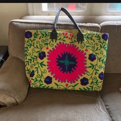 French Embroidered Tote Bag