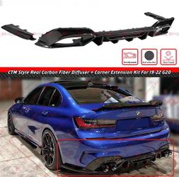 19-22 BMW G20 M340i Carbon Fiber Rear Bumper Diffuser + Side Spats