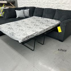 AP🎉2 Piece Sleeper Sectional Couch With Chaise// Financing - Delivery 