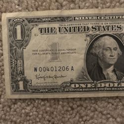 1957 B Silver certificate Dollar