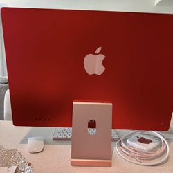 Highly Upgraded Pink Apple iMac 24” M1 8cpu 8gpu 8gb Ram 512gb AppleCare Plus Touch ID!