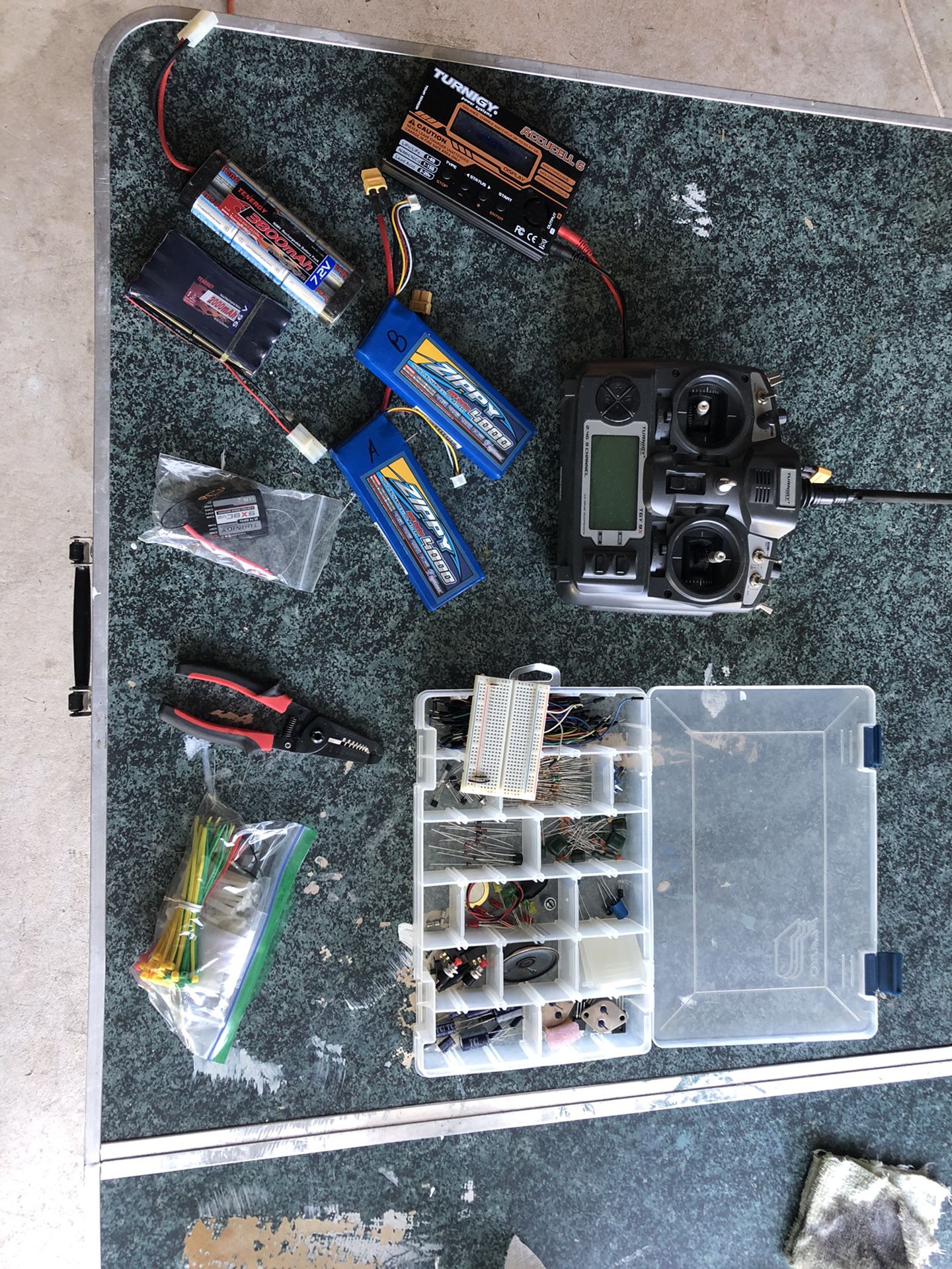 RC stuff, Turnigy controller + charger, Zippy Li-Po batteries, more