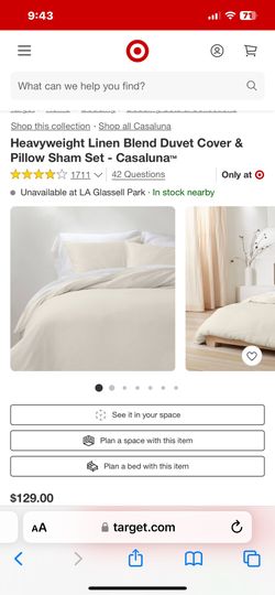 Casaluna Queen Bed Duvet Covet And Pillow Set NEW