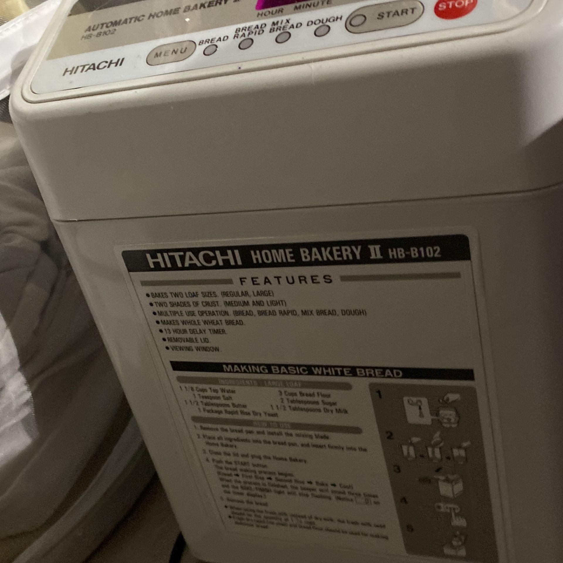 hitachi automatic home bakery HB-B102