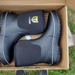 TIDEWE Rubber Boots for Men, 5.5mm Neoprene Insulated Rain Boots with Steel Shank