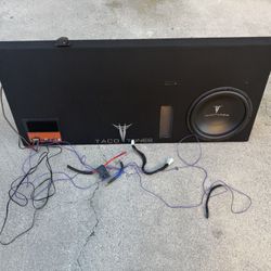 2014-2021 Toyota Tundra Taco Tunes 12 Inch Subwoofer, Amp, Ported Box And No Cutting Required Wire Harness 