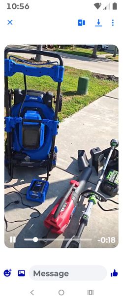 Yard equipment mower blower and weed Wacker 380 firm no less package deal